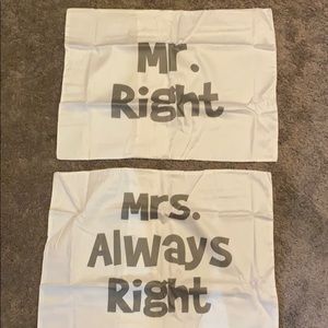 Mr. Right & Mrs. Always Right set of pillow cases